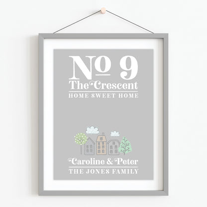Custom Home Print - Address and Family Names