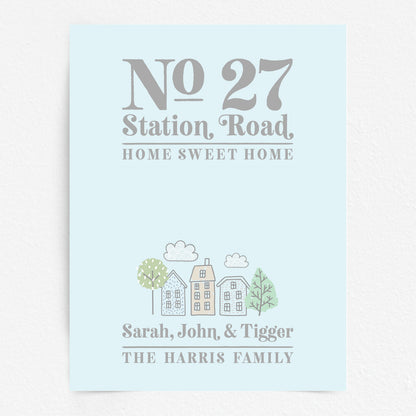 Custom Home Print - Address and Family Names