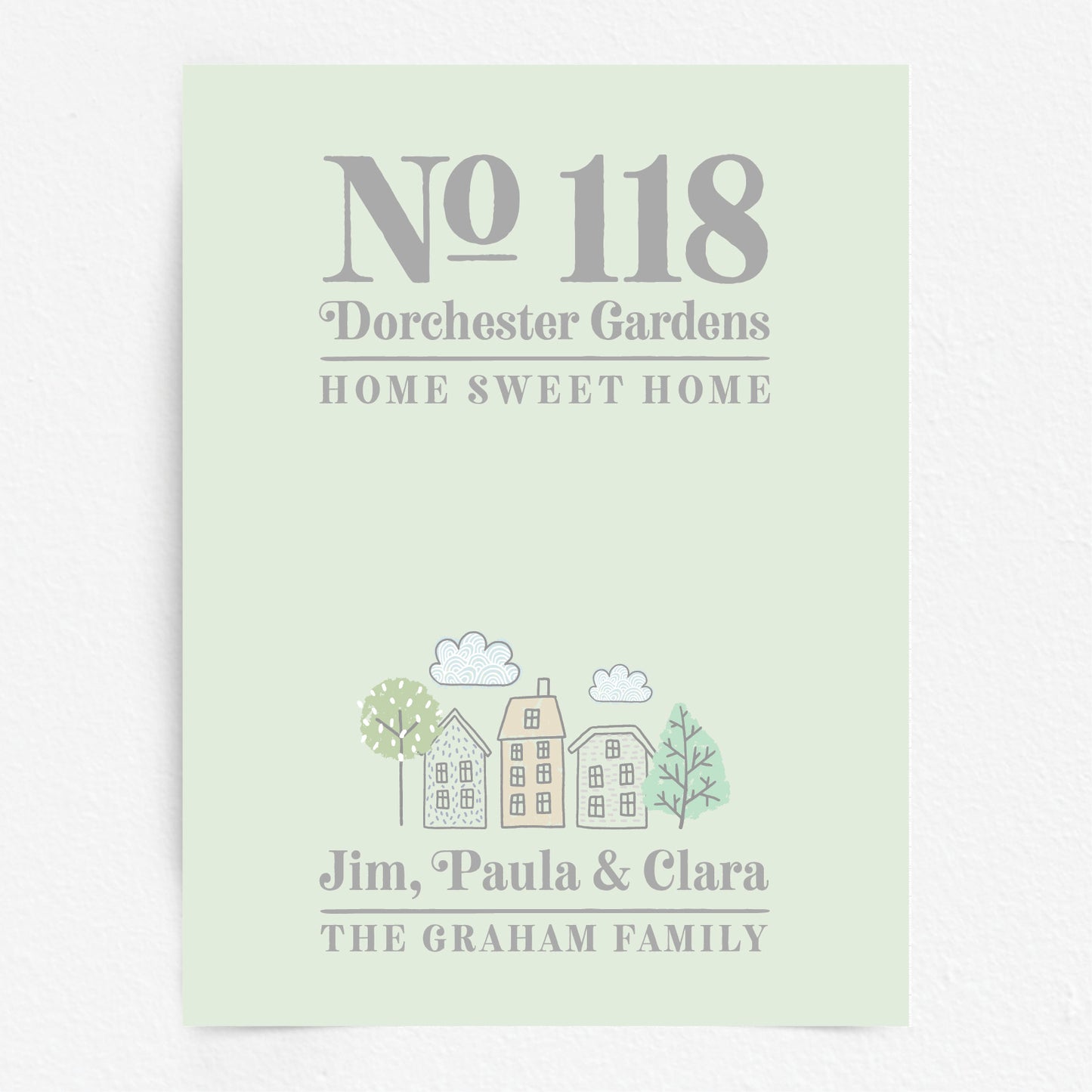 Custom Home Print - Address and Family Names