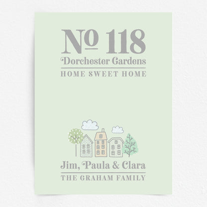 Custom Home Print - Address and Family Names