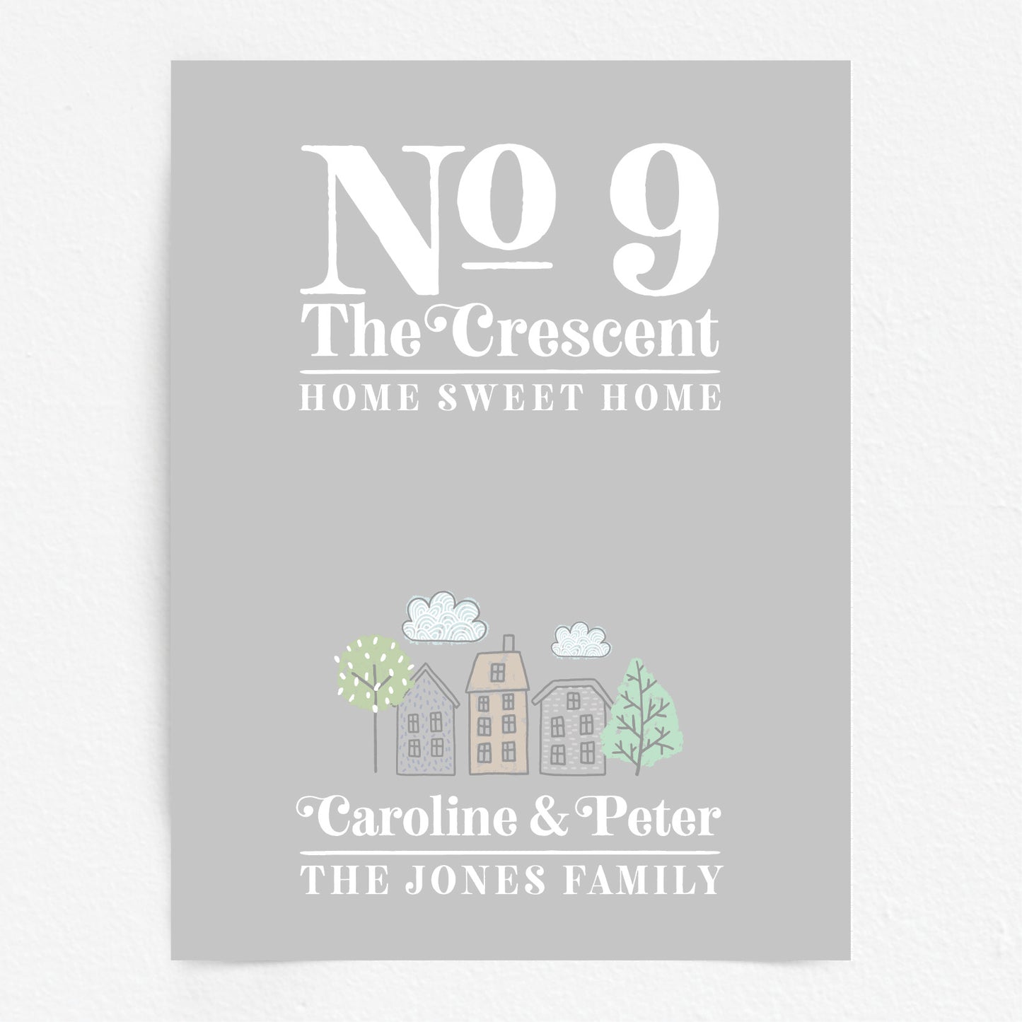 Custom Home Print - Address and Family Names