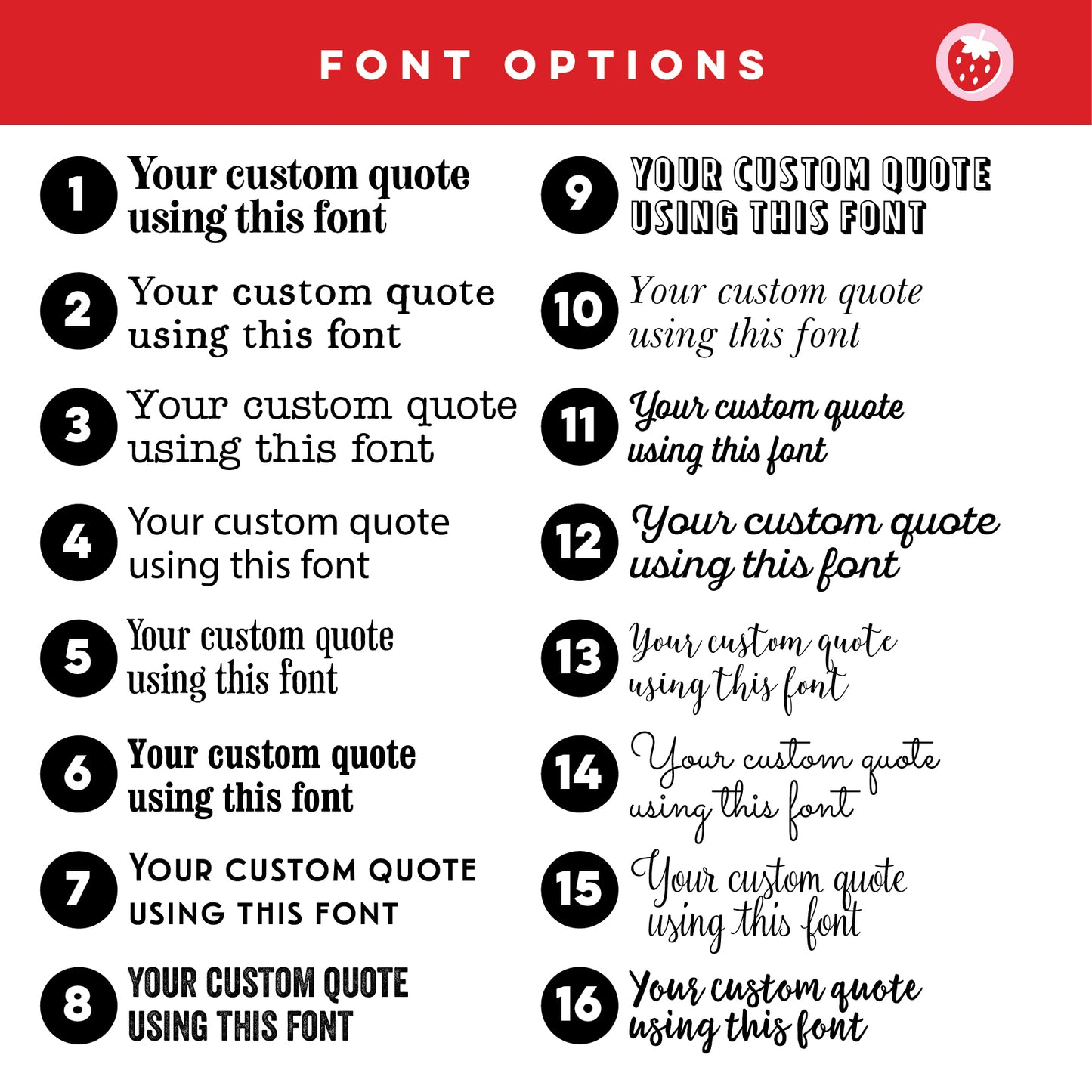 Custom Quote Print - Choice of Fonts 1