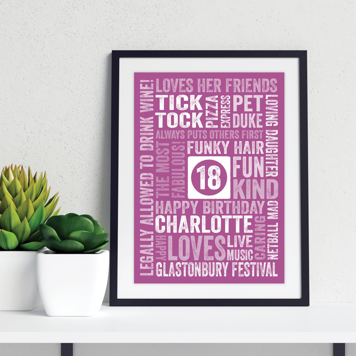 Custom Word Art Print - Milestone Birthday