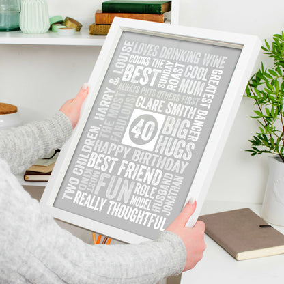 Custom Word Art Print - Milestone Birthday