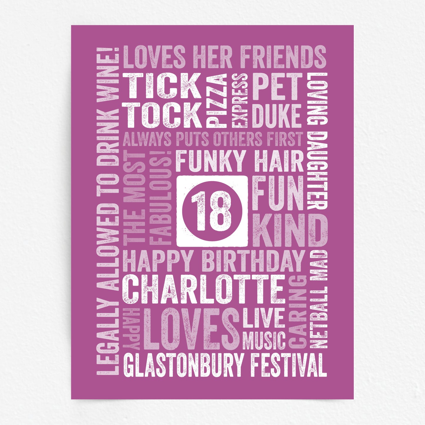 Custom Word Art Print - Milestone Birthday