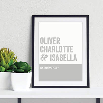Custom Family Print - Names List
