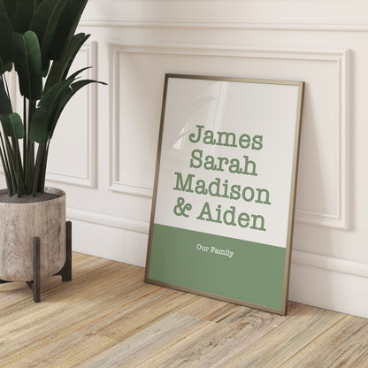 Custom Family Print - Names List