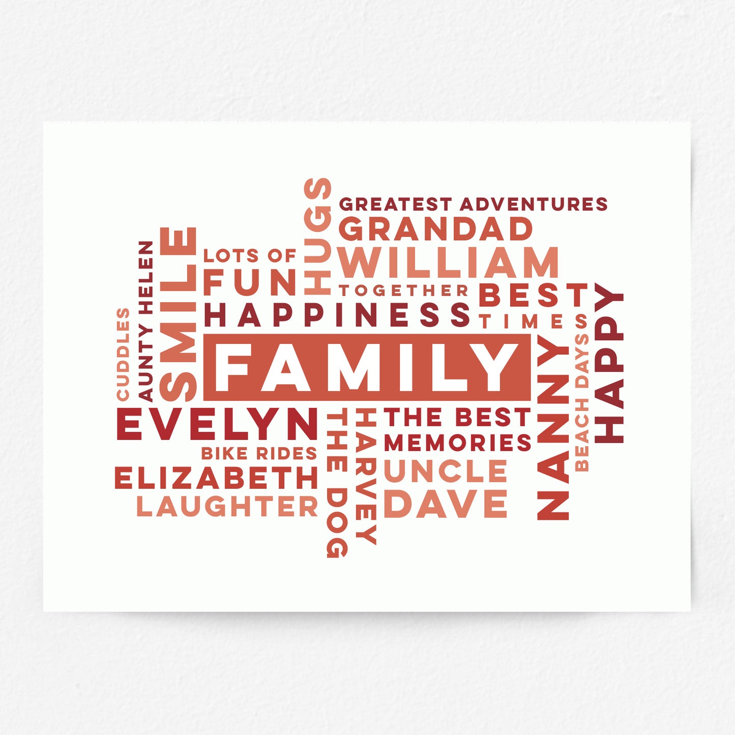 Custom Word Art Print - Family