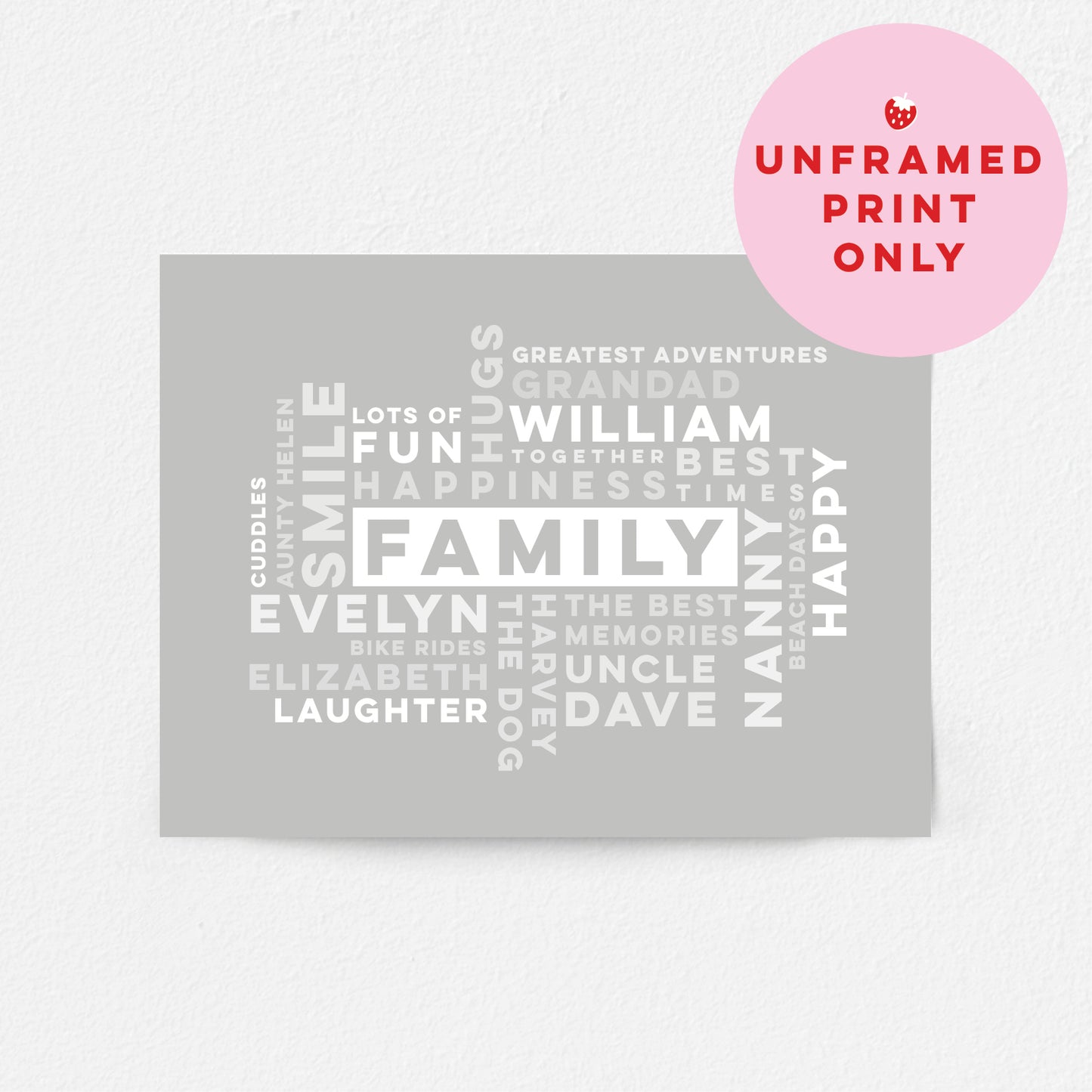 Custom Word Art Print - Family