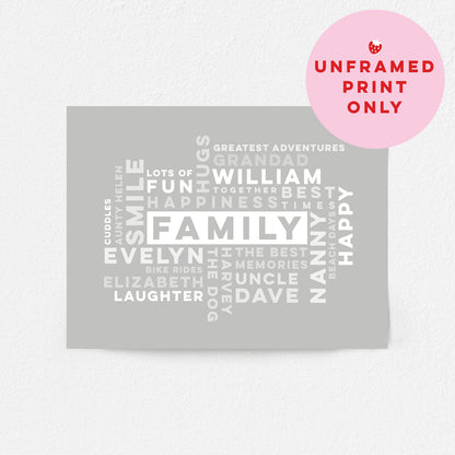 Custom Word Art Print - Family