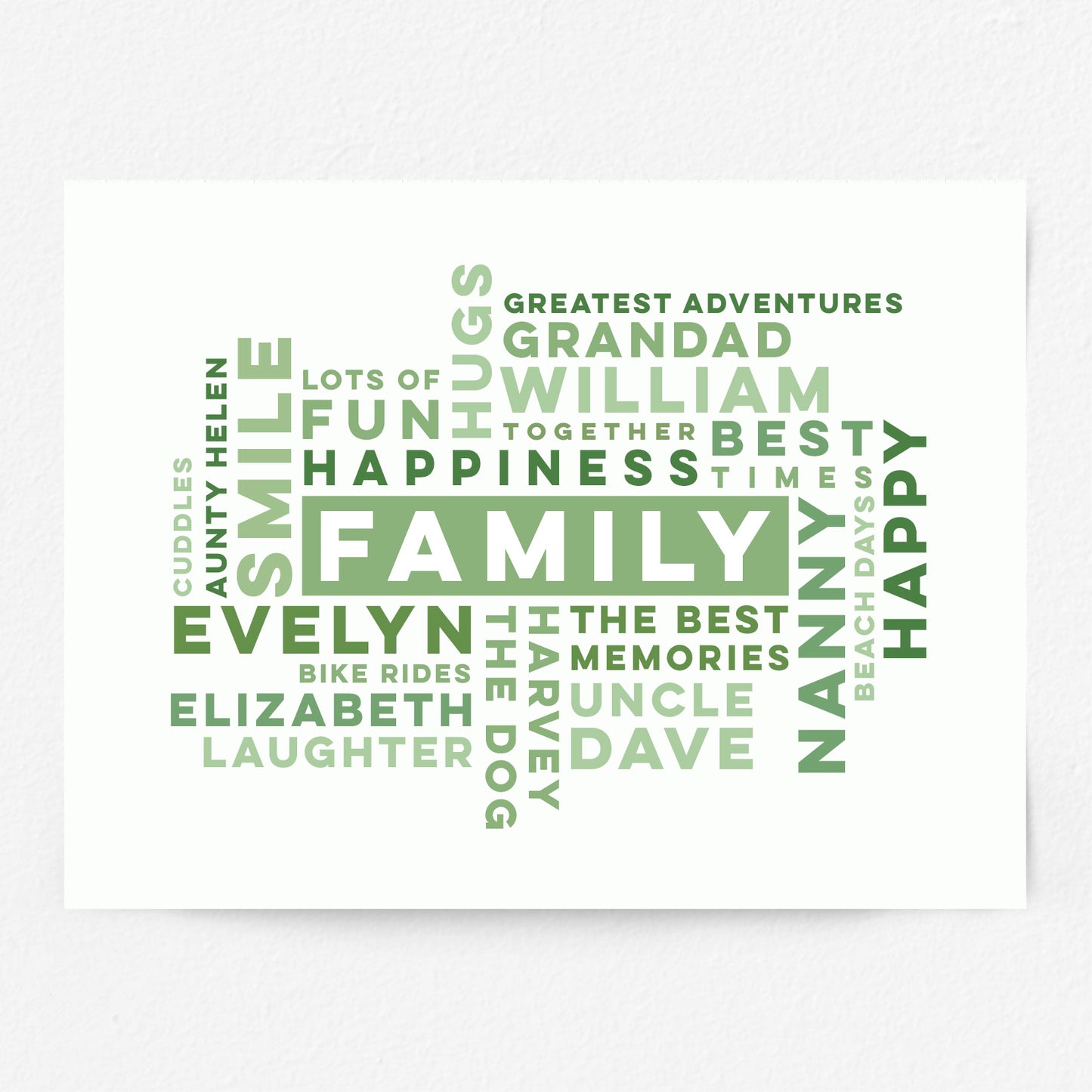 Custom Word Art Print - Family