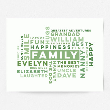 Custom Word Art Print - Family