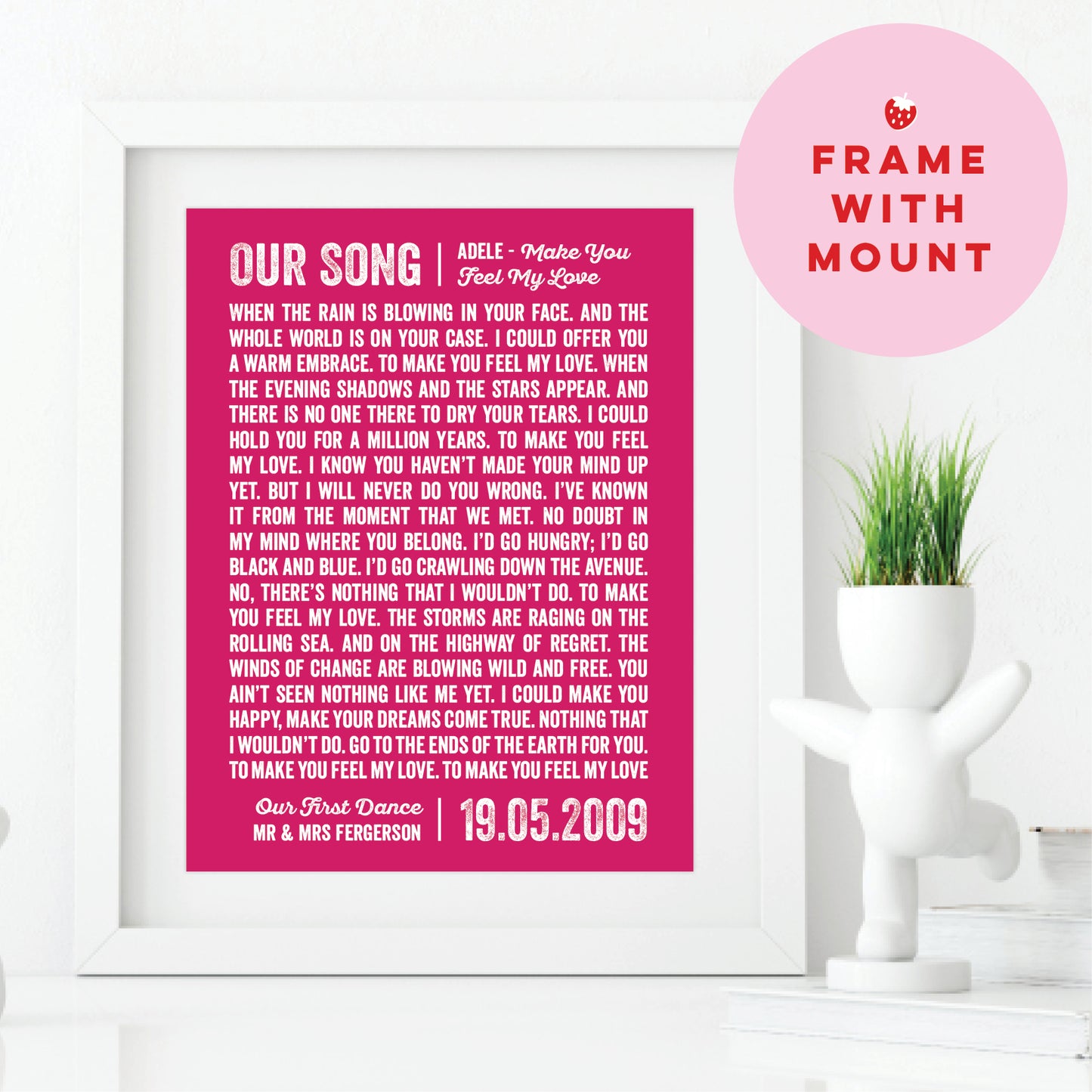 Custom Music Lover Print - Our Song Lyrics