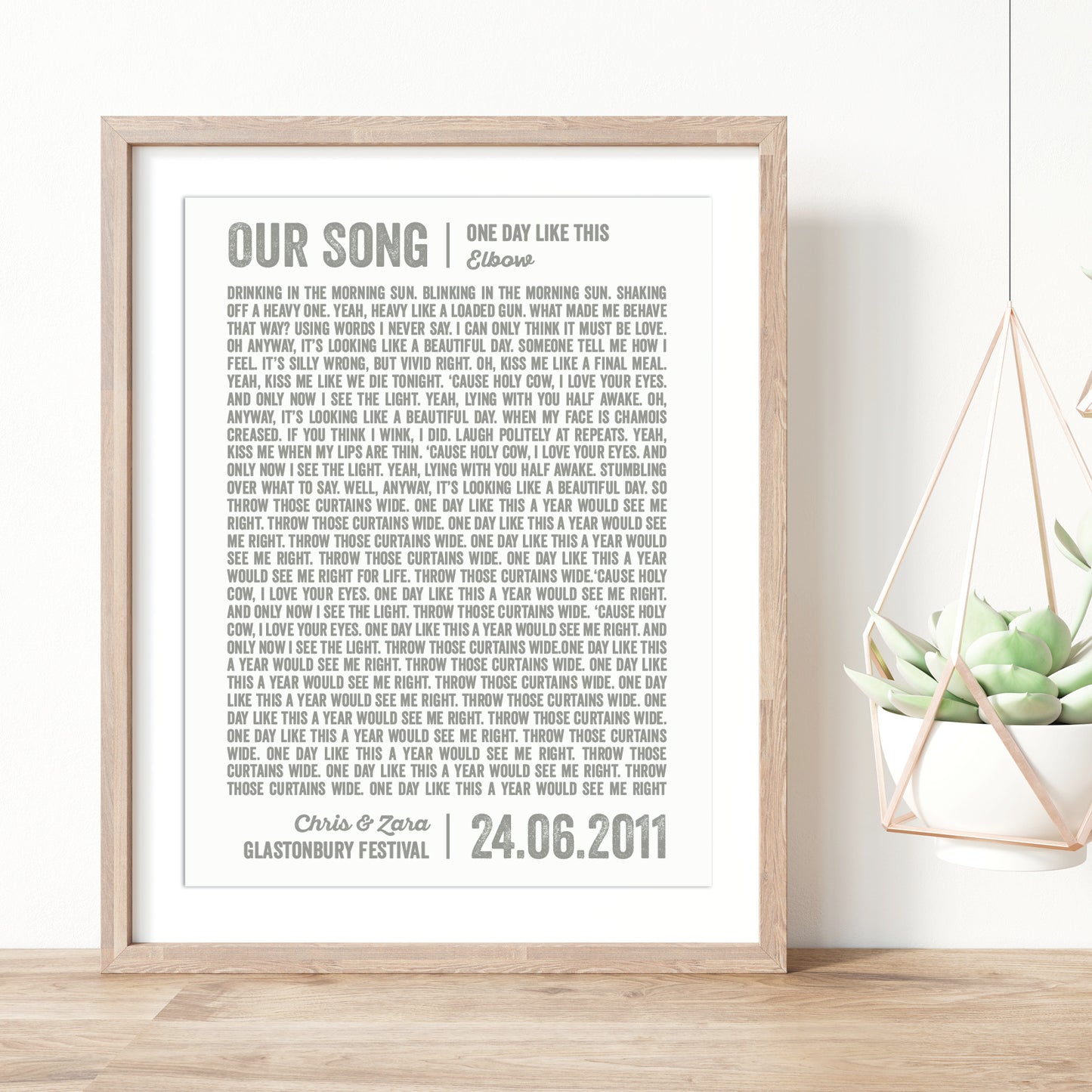 Custom Music Lover Print - Our Song Lyrics