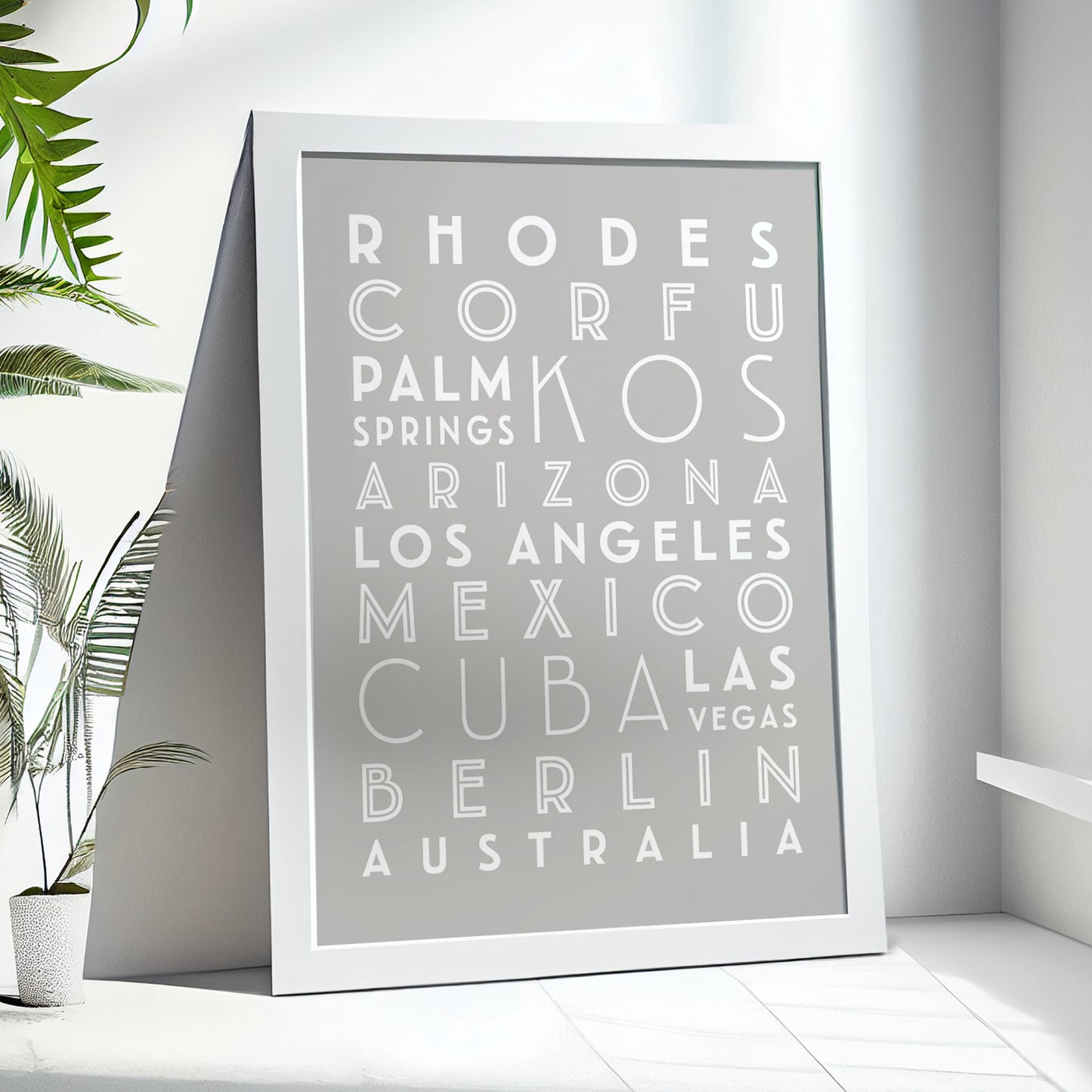 Custom Travel Print - Favourite Destinations List