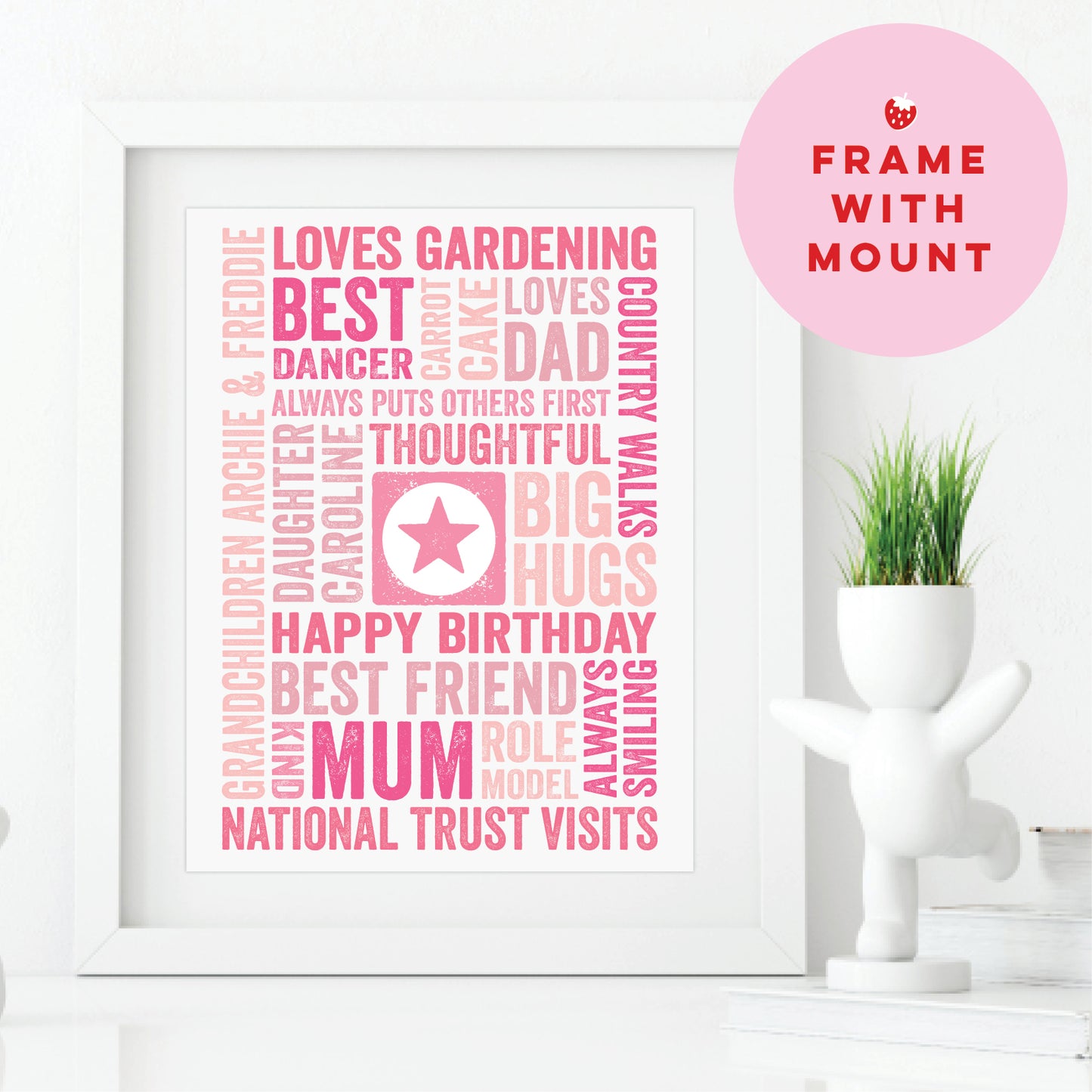 Custom Word Art Print - Star or Heart