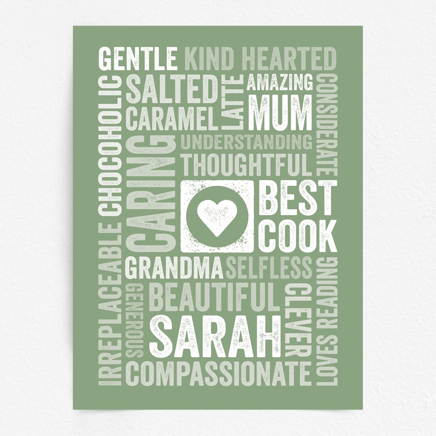 Custom Word Art Print - Star or Heart