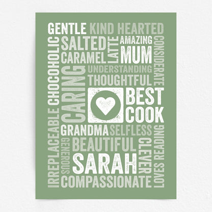 Custom Word Art Print - Star or Heart
