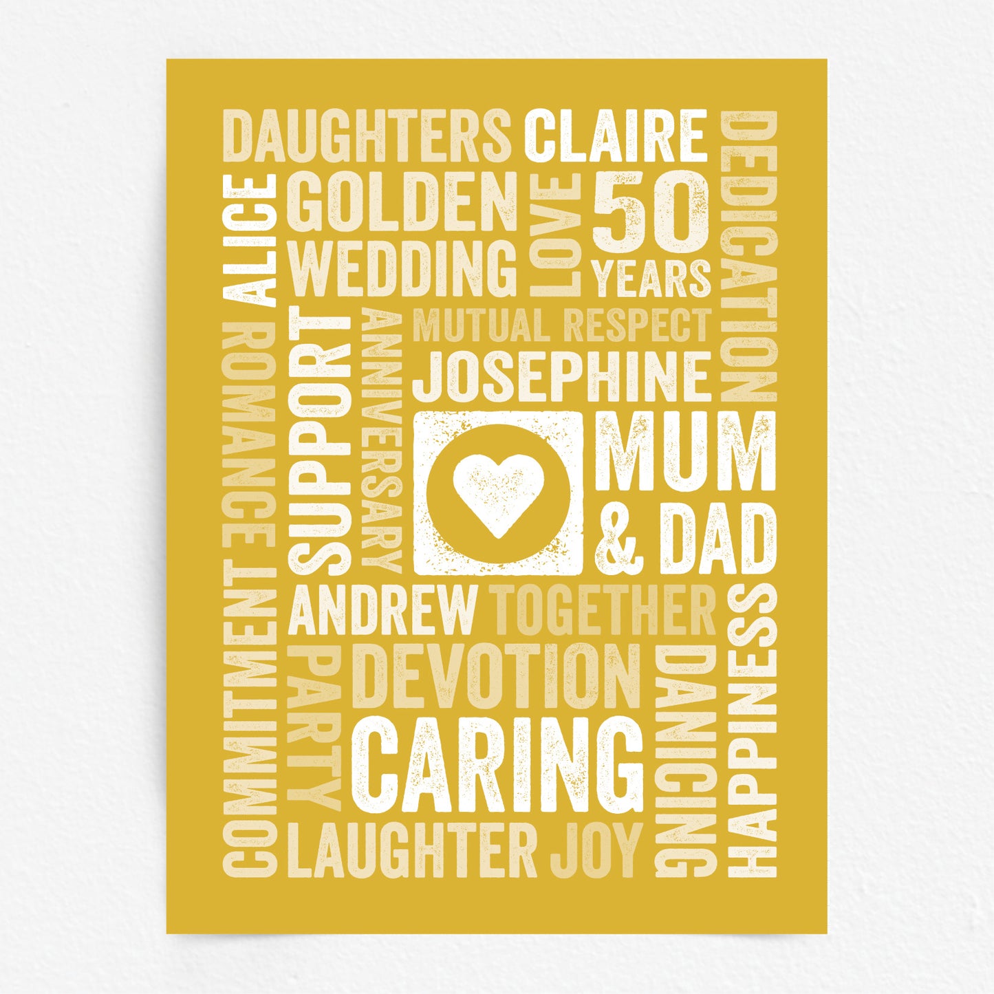 Custom Word Art Print - Star or Heart