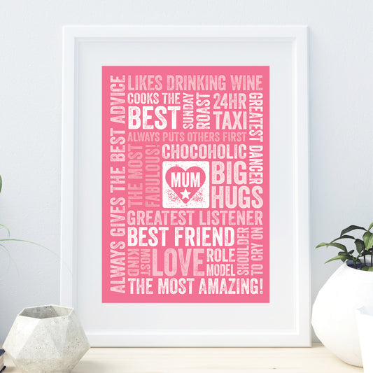 Custom Word Art Print - For Mum