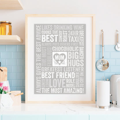 Custom Word Art Print - For Mum