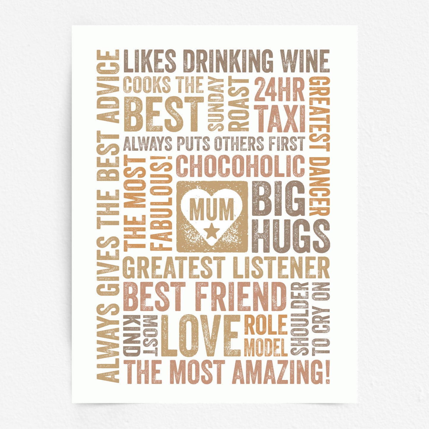 Custom Word Art Print - For Mum