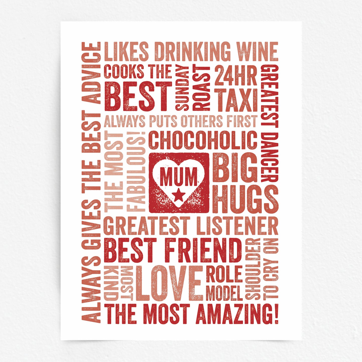 Custom Word Art Print - For Mum