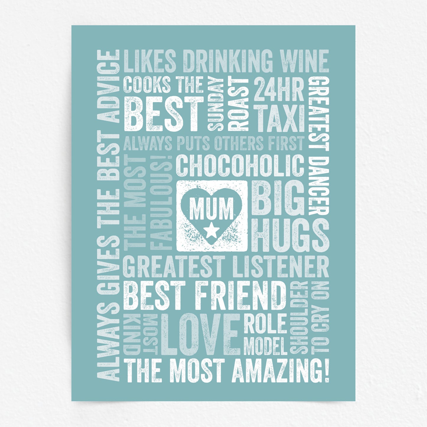 Custom Word Art Print - For Mum