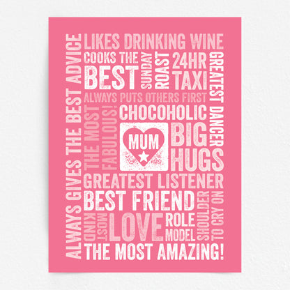 Custom Word Art Print - For Mum