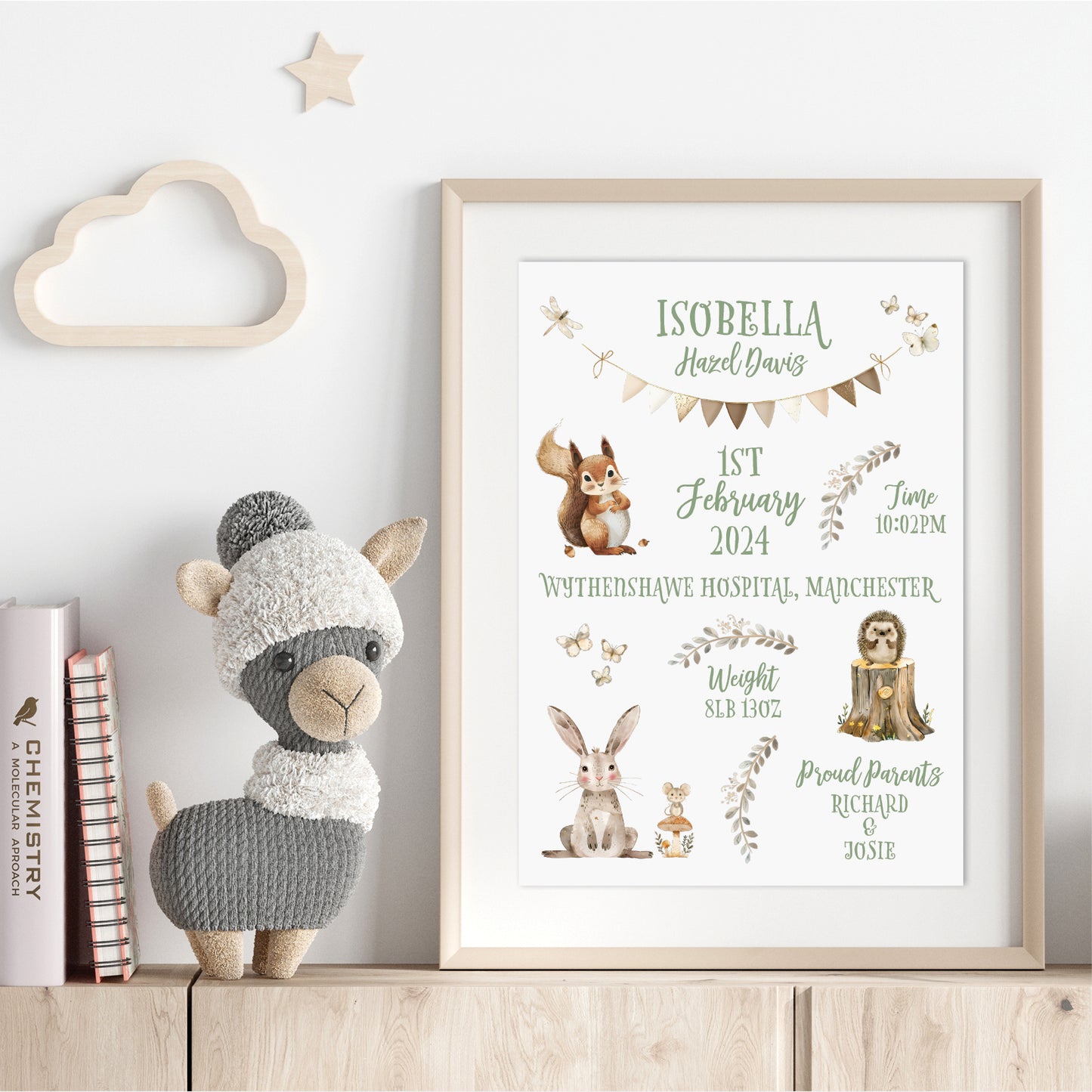 Custom Baby Print - Woodland Animals