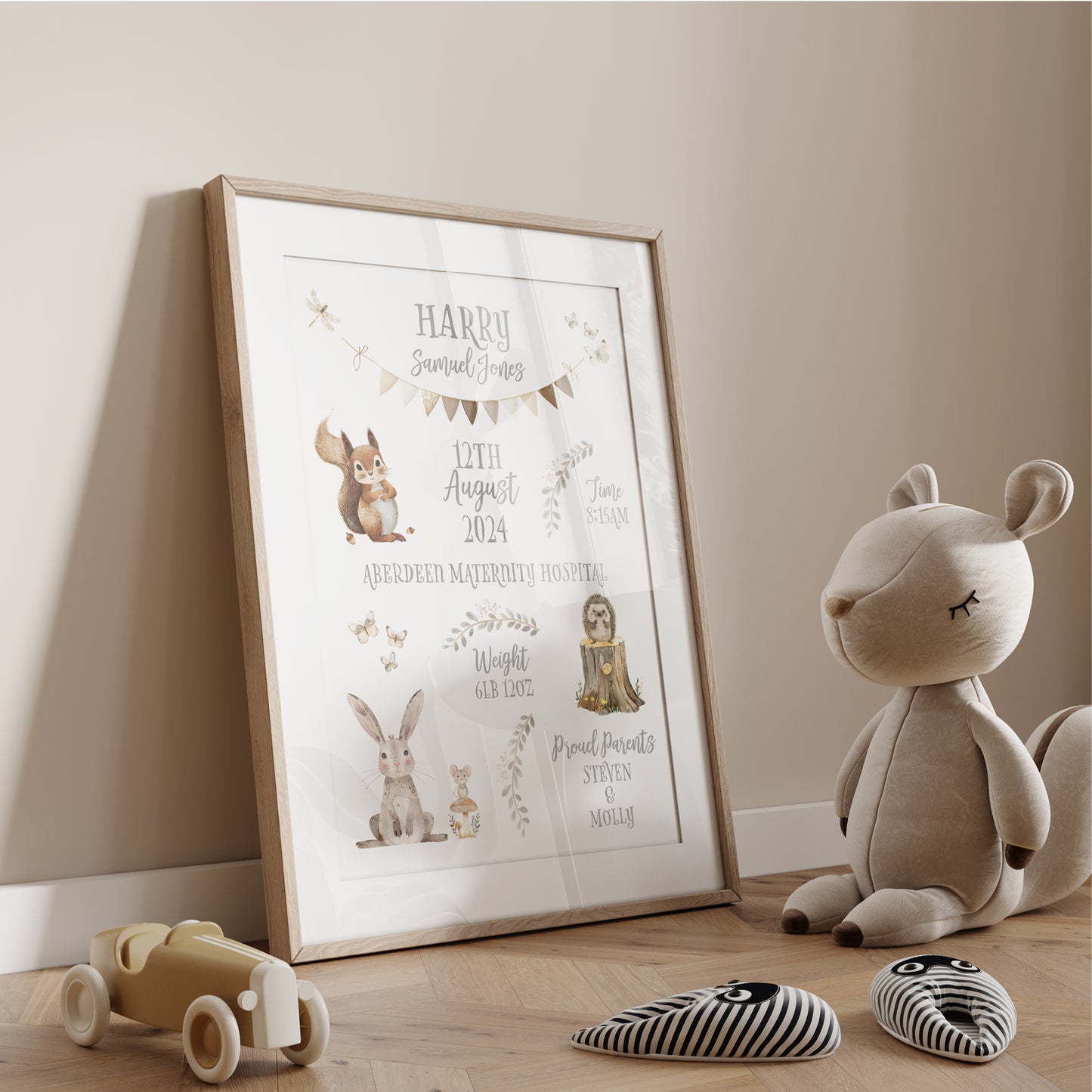 Custom Baby Print - Woodland Animals