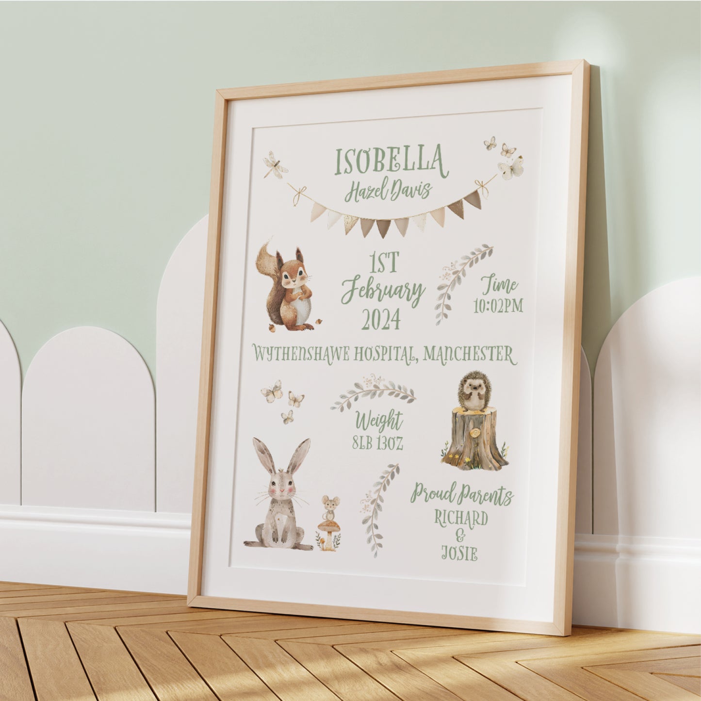 Custom Baby Print - Woodland Animals