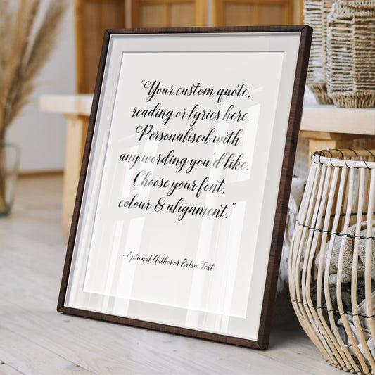Custom Quote Print - Script Fonts