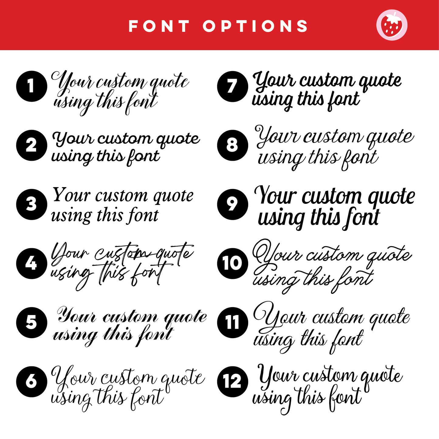 Custom Quote Print - Script Fonts