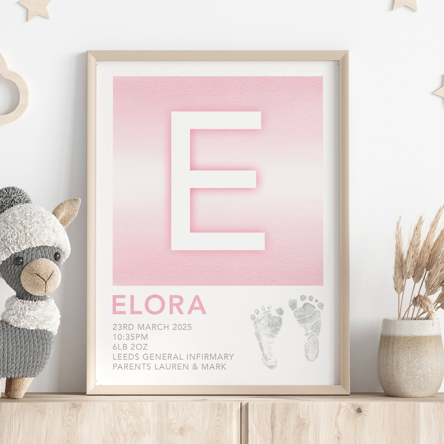Custom Baby Print - Footprint & Initial