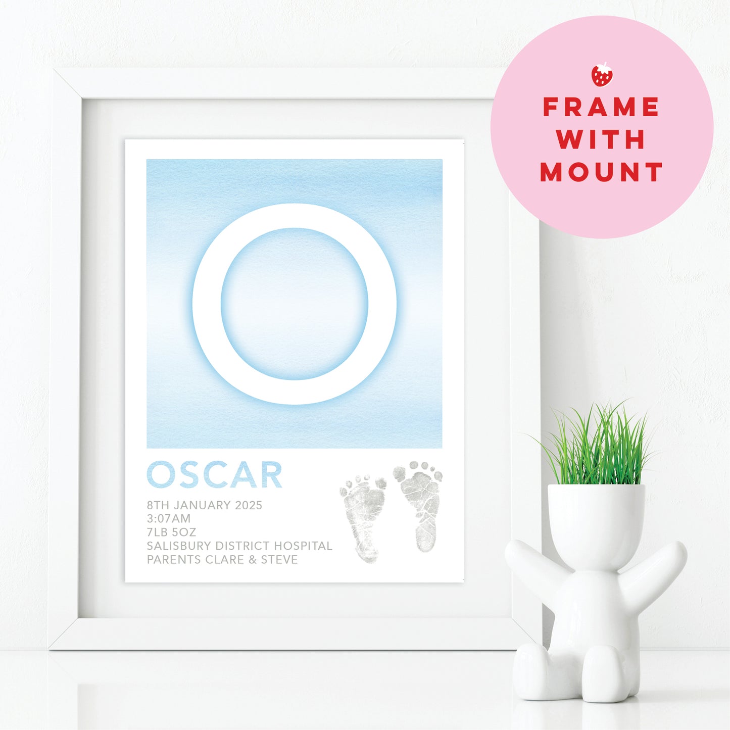 Custom Baby Print - Footprint & Initial