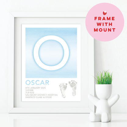 Custom Baby Print - Footprint & Initial
