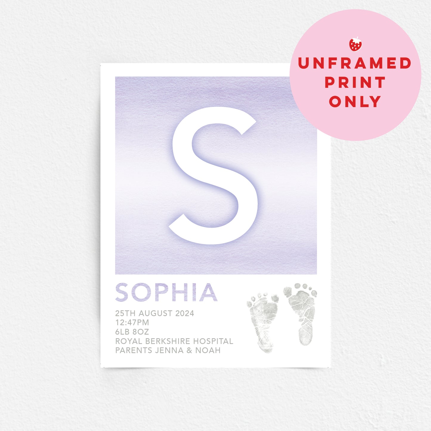 Custom Baby Print - Footprint & Initial