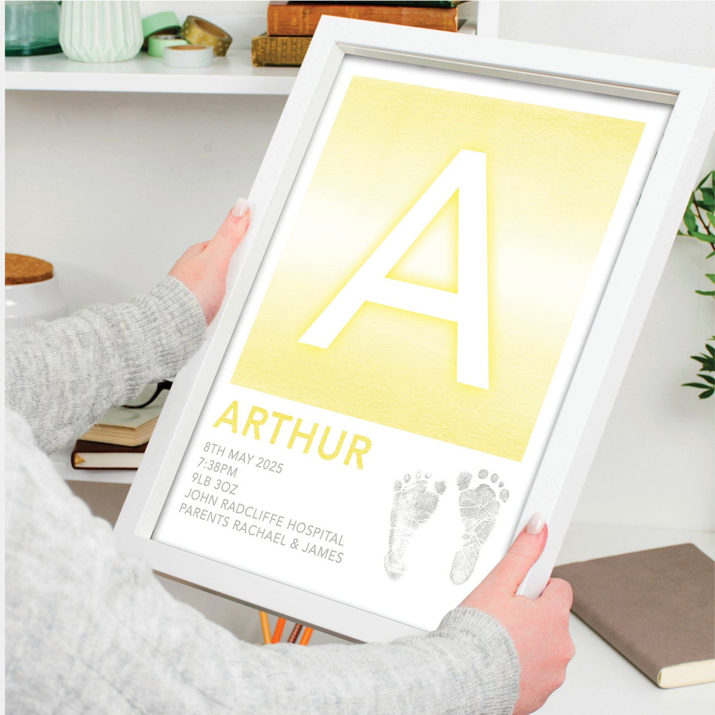 Custom Baby Print - Footprint & Initial