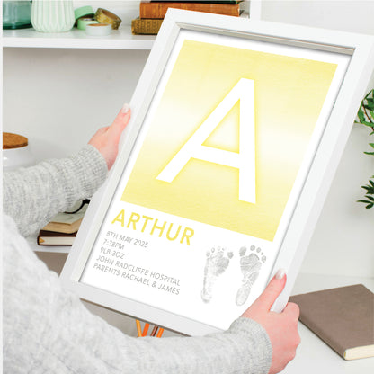 Custom Baby Print - Footprint & Initial