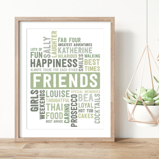 Custom Word Art Print - Friends
