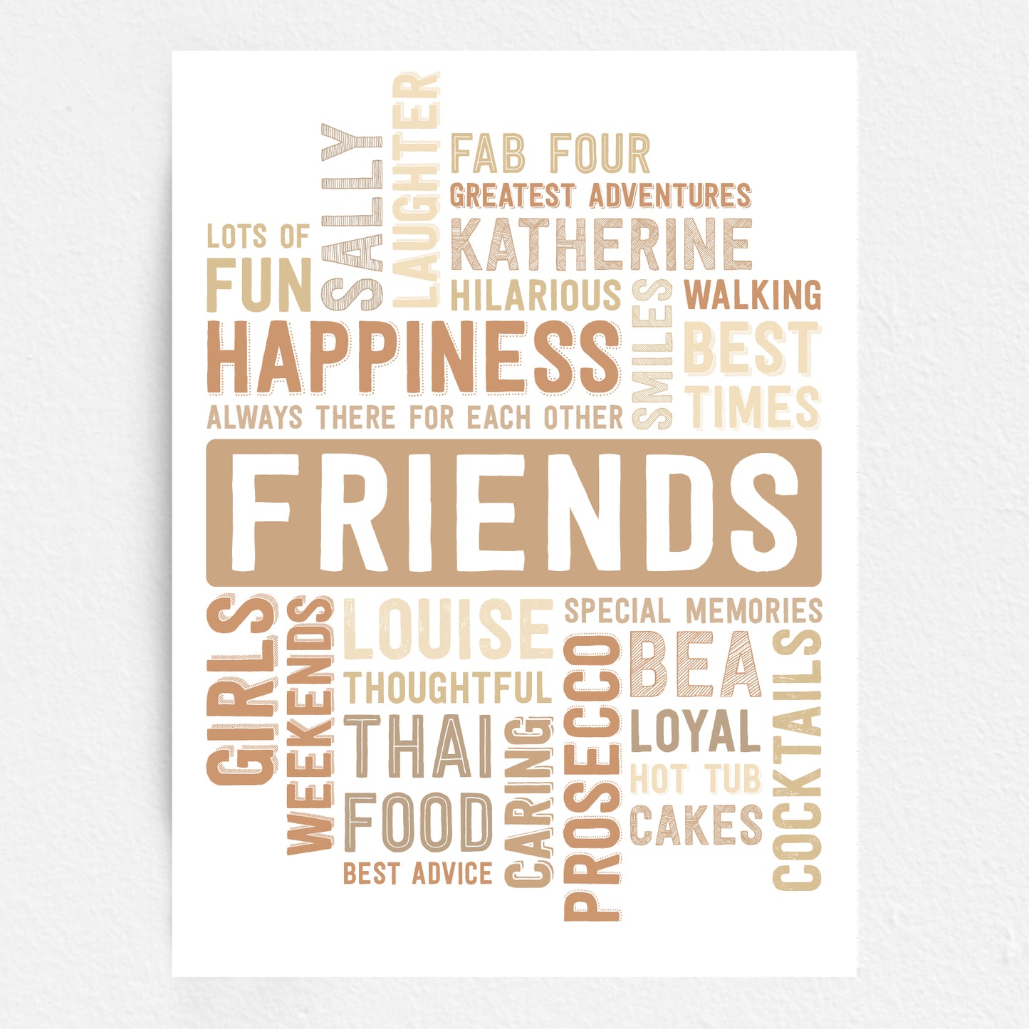 Decorative poster with motivational phrases in a word cloud design on a white background