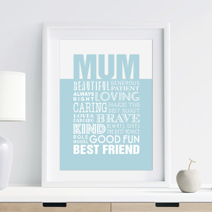 Custom Word Art Print - Best Mum