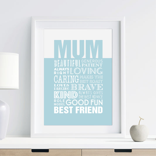 Custom Word Art Print - Best Mum