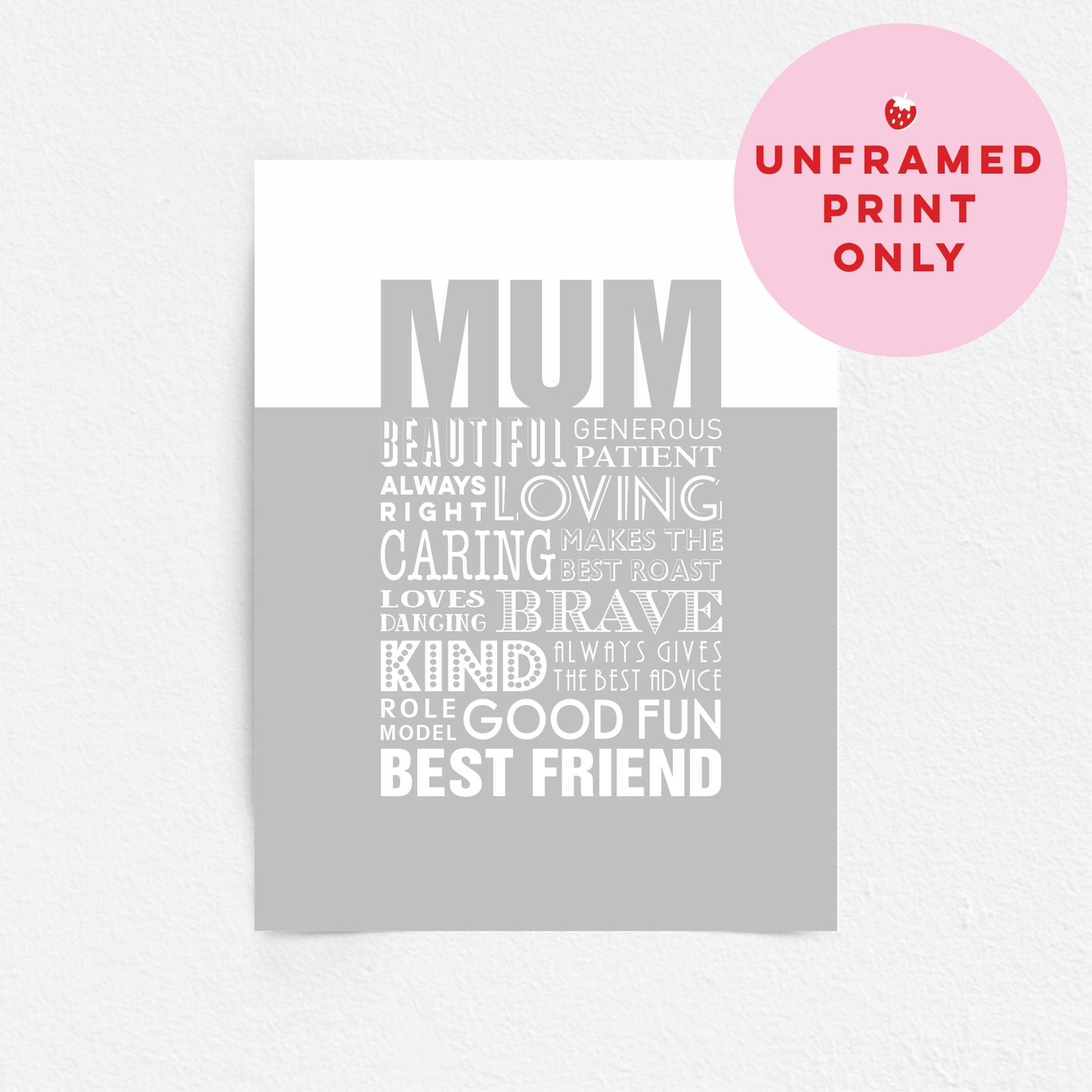 Custom Word Art Print - Best Mum