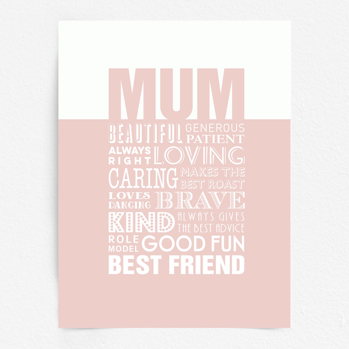 Custom Word Art Print - Best Mum