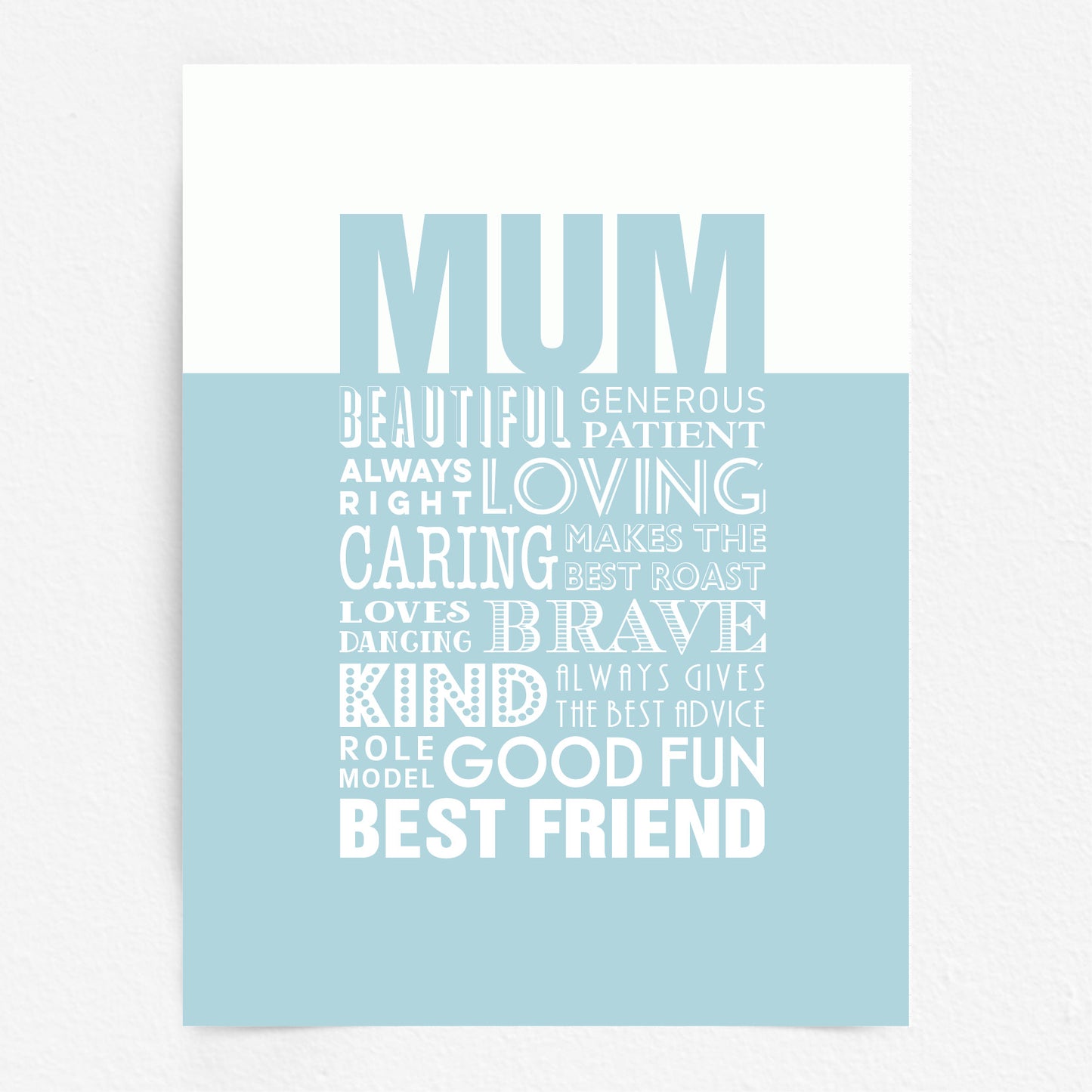 Custom Word Art Print - Best Mum