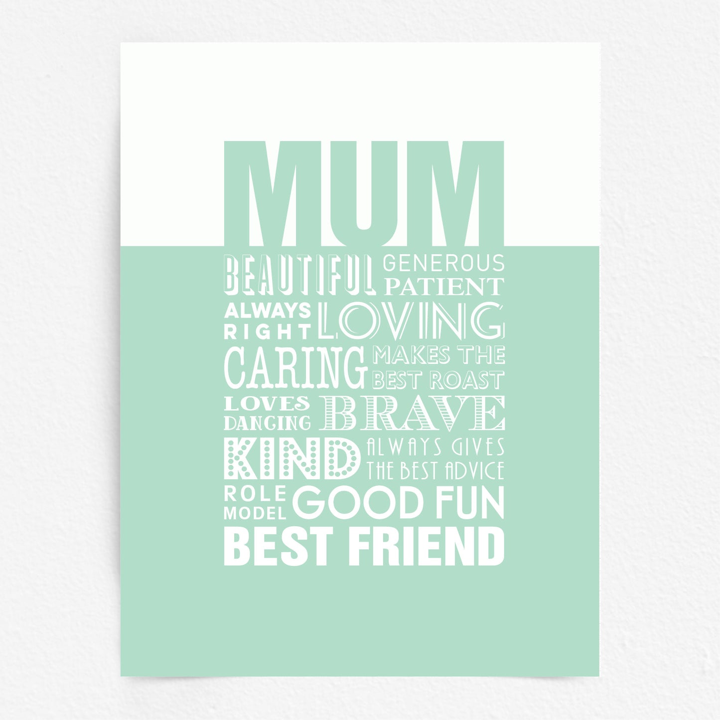 Custom Word Art Print - Best Mum