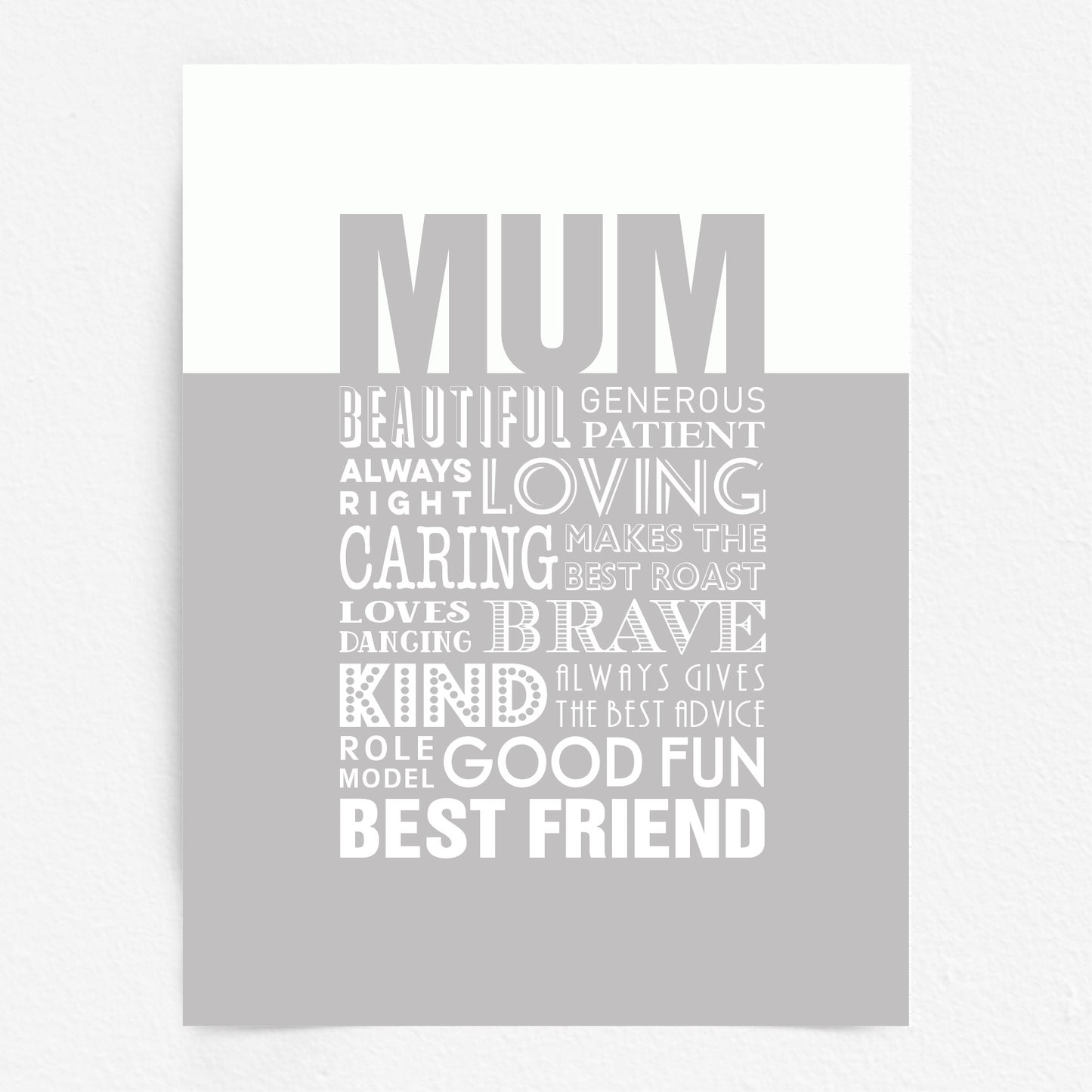 Custom Word Art Print - Best Mum