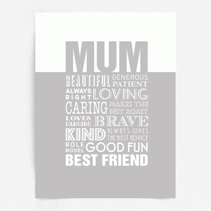 Custom Word Art Print - Best Mum
